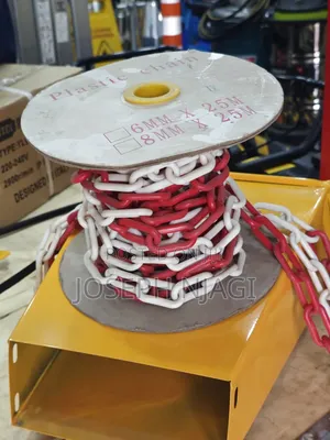 Red and White Plastic Safety Chain