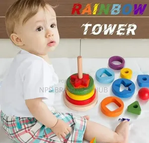Wooden Rainbow Tower Double Stacked (Gle