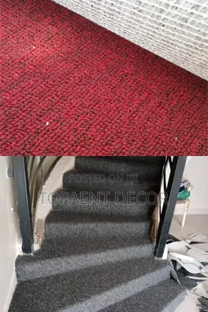 Staircase Grey and Maroon Floor Wall to Wall Delta Carpets