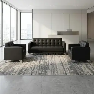 Office Sofa; 5 Seater Black Executive Sofa Set