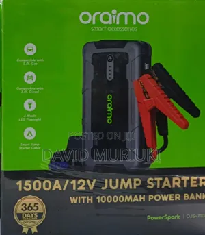 Oraimo Power Spark 1500a 12v Car Jump Starter With 10000mah Powerbank