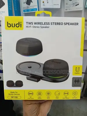 Budi Wireless Magnetic Stereo Speaker Led 8w 600mah