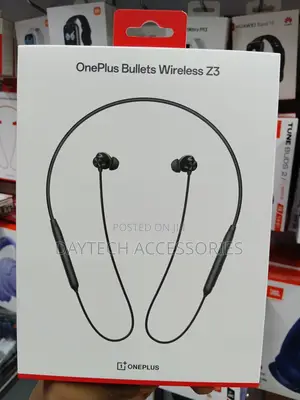 These Are Oneplus Bullets Wireless Z3 Neckband Earphones in Black.
