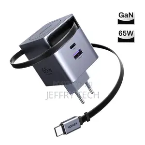 Ugreen Gan 65w Fast Charger Retractable Usb-C - Fast Charging for 3 De