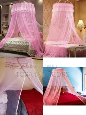 Pink Foldable Round Mosquito Net Mesh Bed Curtain