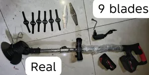 Rechargeable 2 Battery 9 Blades Lawn Lower Grass N Bush Cutter