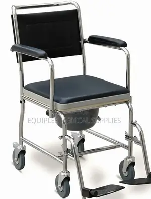 New Commode Chair (With Castors and Footrest | High Quality)