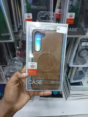 Samsung Galaxy S23 Plus Leather Invisible Stand Magsafe Brown Colour
