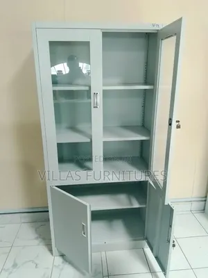2 Swing Door Half Glass File/Documents Cabinet