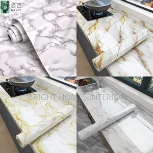 Marble Glossy Cabinets Contact Paper