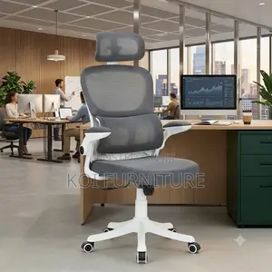Office Chairs; White Orthopedic Fabric Reclining Office Chairs