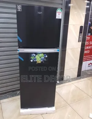Von 334l No Frost Double Door Refrigerator Inverter Fridge, Dark Inox,