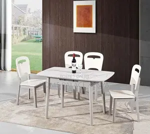 Dining Table: Adjustable Extendable Marble Dining Table
