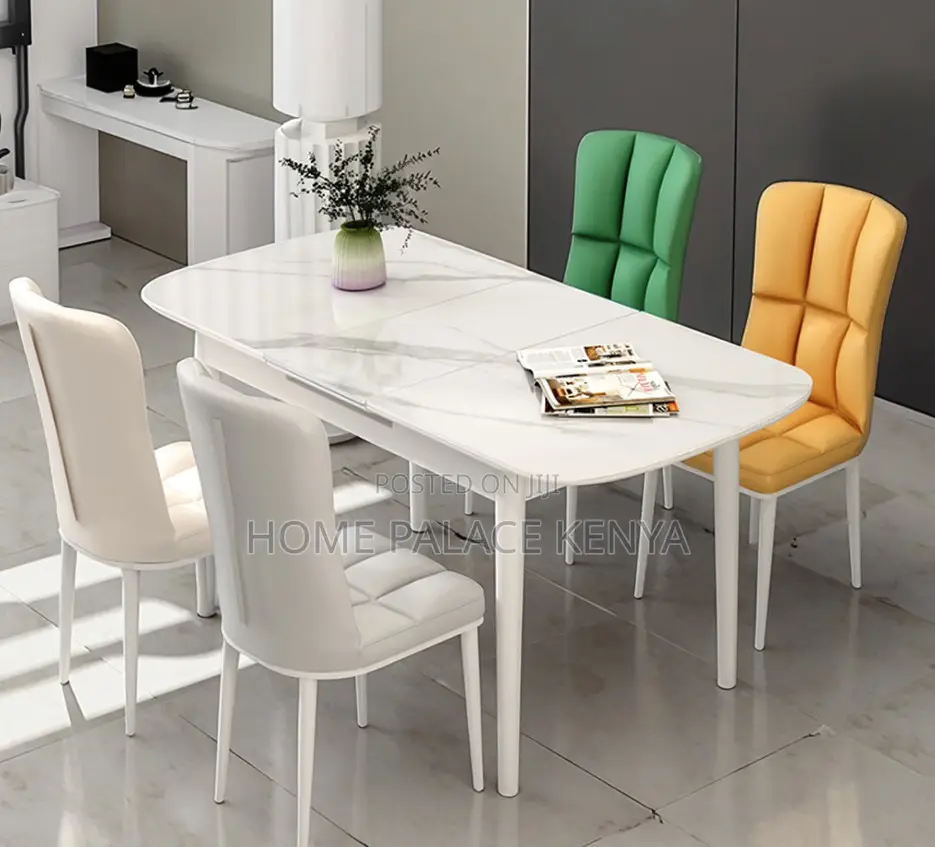 Dining Table: Adjustable Extendable Marble Dining Table