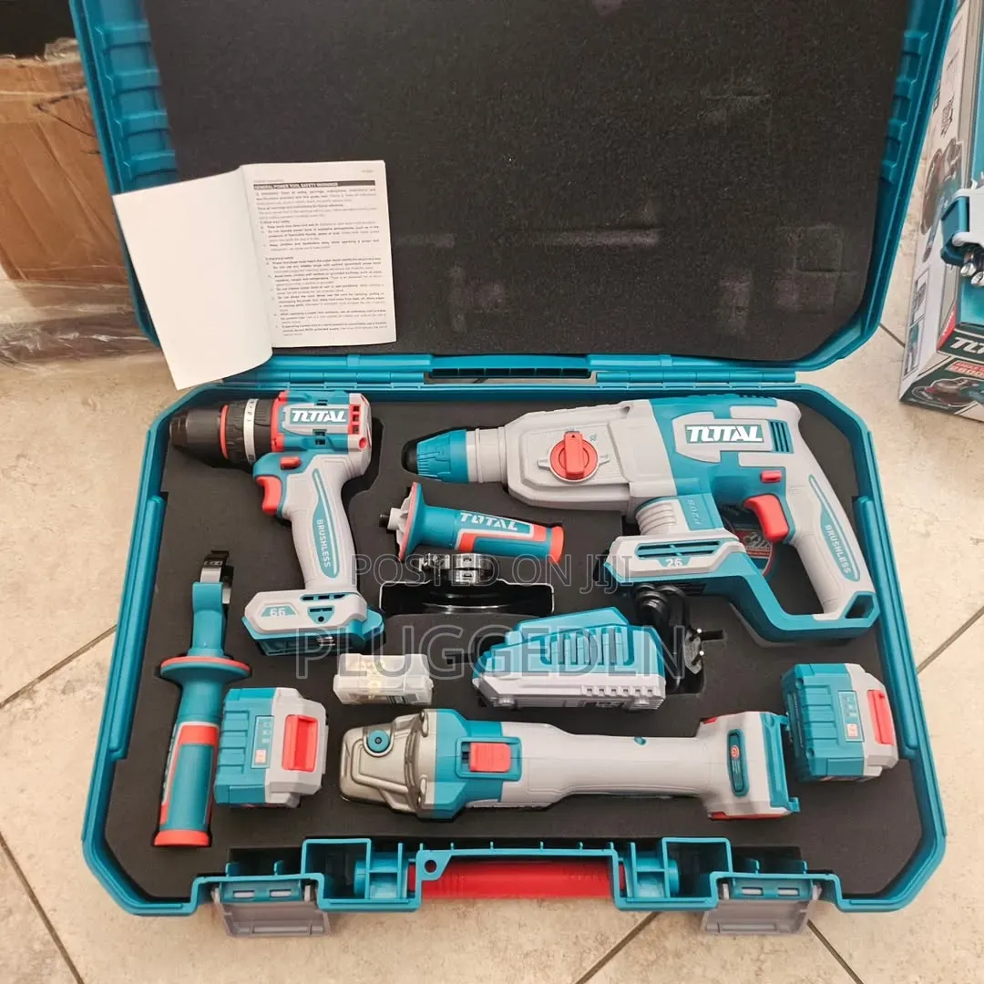 Total Cordless Combo Kit- Angle Grinder/Impact Drill/Rotary Hammer