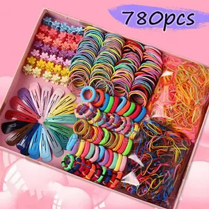 Girls Colorful Hair Bands Set Nylon Elastic Rubber (780pcs)