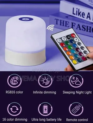 Remote Controlled 16-Color RGB Led Night Light/Nursing Night Light