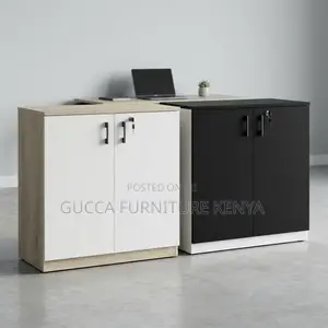 2-Door Brown Credenza File Cabinet.