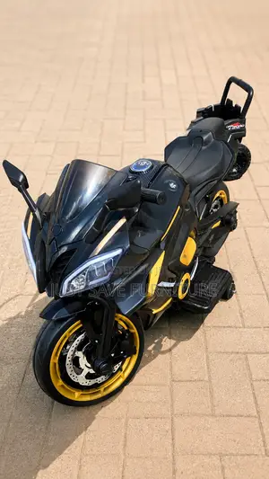 Kids Electric Ride-on Motorcycle – Stylish Black Gold