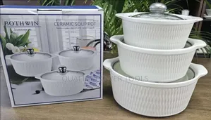 *3pcs Set Ceramic Casserole Serving Dishes With Glass Cover