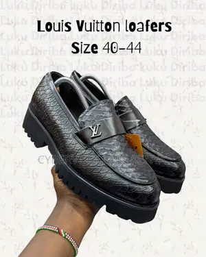 Premium Louis Vuitton Men's Croc-embossed Leather Loafers - Size 40-44