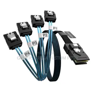Mini Sas to 4 Sata Cable, SFF 8087 Host/Controller to 7 Pin Sata