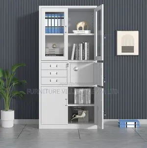 2-Door Steel Filing Cabinet With 3 Drawers and Safe