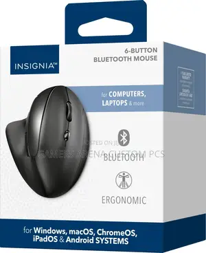 Insignia - Bluetooth 6-Button Ergonomic Mouse - Wireless - Black