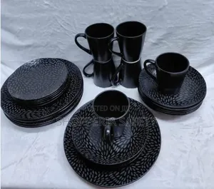24 PCS Black Dinner Set