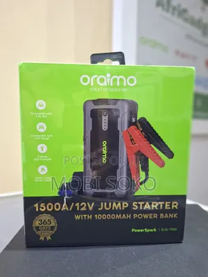 Oraimo Powerspark 1500a 12v Car Jump Starter With 10000mah Power Bank