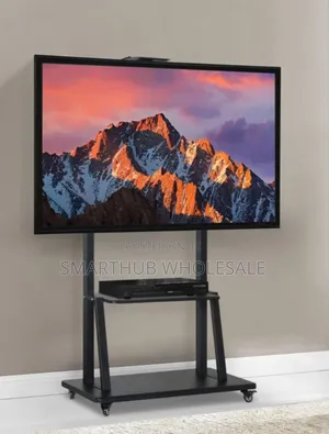 Mobile Tv Trolley Stand With Wall Mountfits 60 -100 Inches Tv