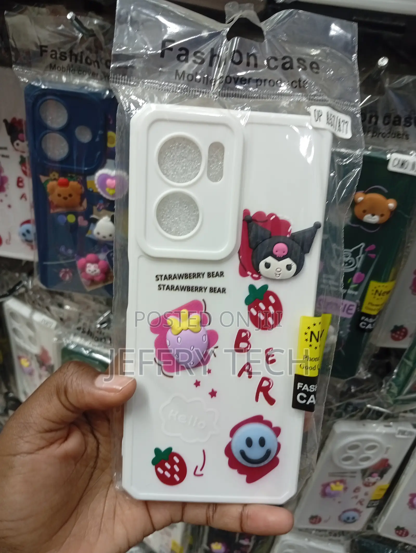 White Silicone Phone Case Featuring 3d Cartoon Decorations