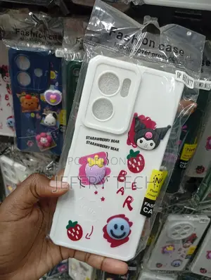 White Silicone Phone Case Featuring 3d Cartoon Decorations
