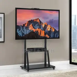 Mobile Tv Trolley Stand With Wall Mount Fits 32-75 Inches Tv