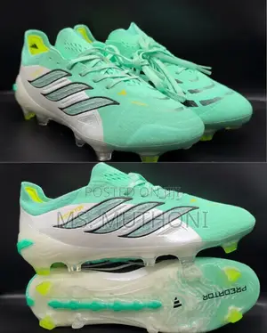 Adidas Predator 26 Elite Fg Football Boots in a Light Green and White