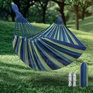 Striped Camping Hammock Ft Durable, Tightly Woven Canvas