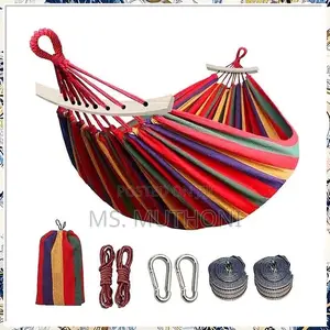 Multicolor Striped Camping Hammock Ft Durable Canvas Material