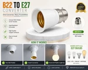 B22 to E27/ Pin to Screw Converter for Bulb Holder
