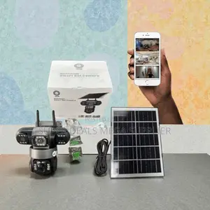 Quick Wake Up 4g PTZ Rotating Multiple Lens Siren Alarm Solar Camera