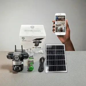 Pir Sensor Alarm 4g PTZ Rotating Multiple Lens Loud Siren Solar Camera