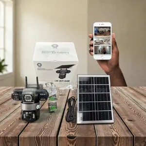 Standalone 4g PTZ Rotating Multiple Lens Loud Siren Alarm Solar Camera