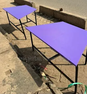 Kindergarten Table Trapezium Design With Metal Frame