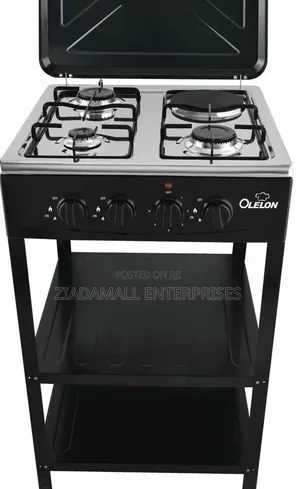 Olelon Standing Cooker 3 Gas Burners + 1 Electric Plate With Multi-Lev