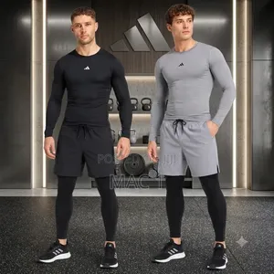 Adidas Performance Compression Top + 2-in-1 Shorts Tights Gym Set