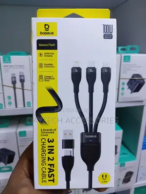 Baseus Flash Series Ii 100w Fast Charging Multi Cable 3 in 2 Cable.