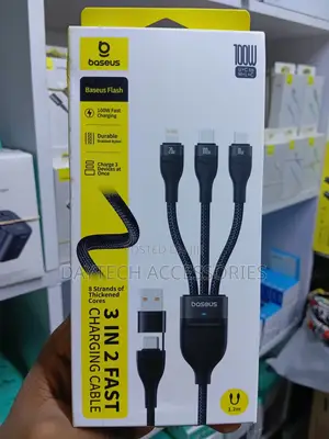 Baseus Flash Series Two for Three Data and Charging Cable – 1.2m