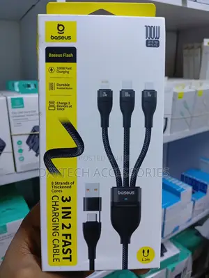 Baseus Flash Series Two for Three Data and Charging Cable – 1.2m