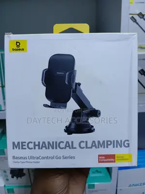 Baseus Ultracontrol Go Clamp-Type Car Phone Holder in Black.