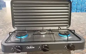 Olelon 3 Burner Gas Stove Cooker With Cover Lid