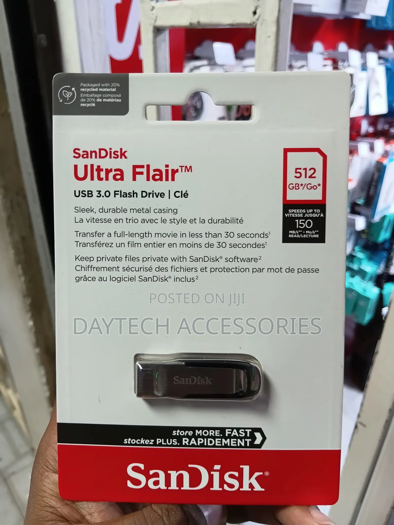This Is a Sandisk Ultra Flair Usb 3.0 Flash Drive With 512gb Capacity.